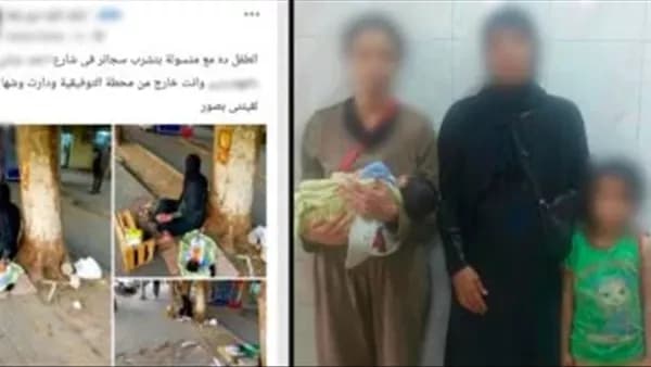 الداخلية تضبط سيدة تتسول مع طفلها في الجيزة