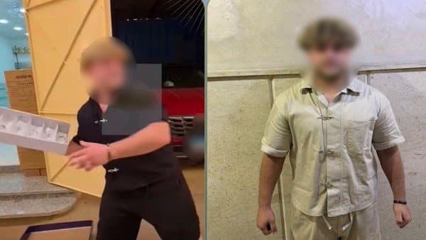 ضبط صاحب محل ألقى زجاج على المارة بالجيزة