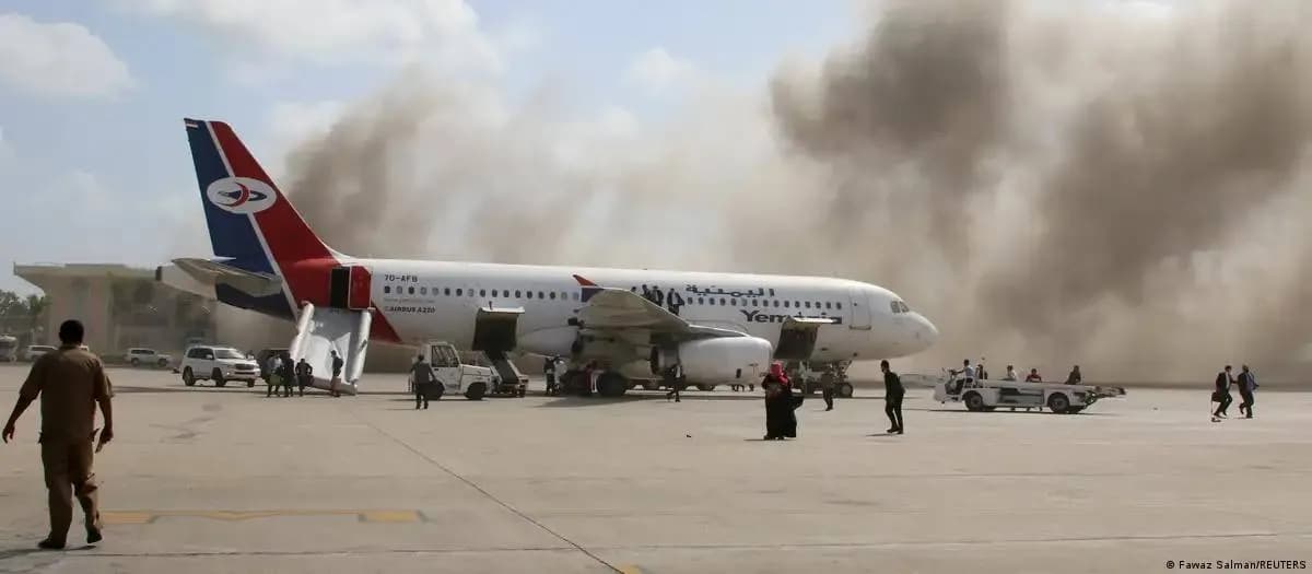 Houthi attacks on Aden Airport