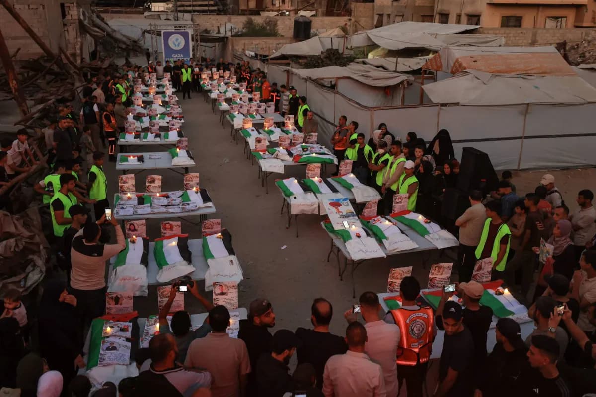 Gaza Funeral for 75 Bodies, 8,000 Under Rubble