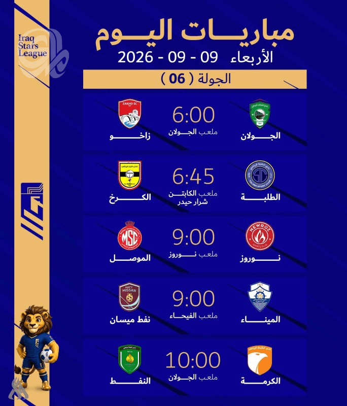 Iraqi Stadiums Host 5 Stars League Matches
