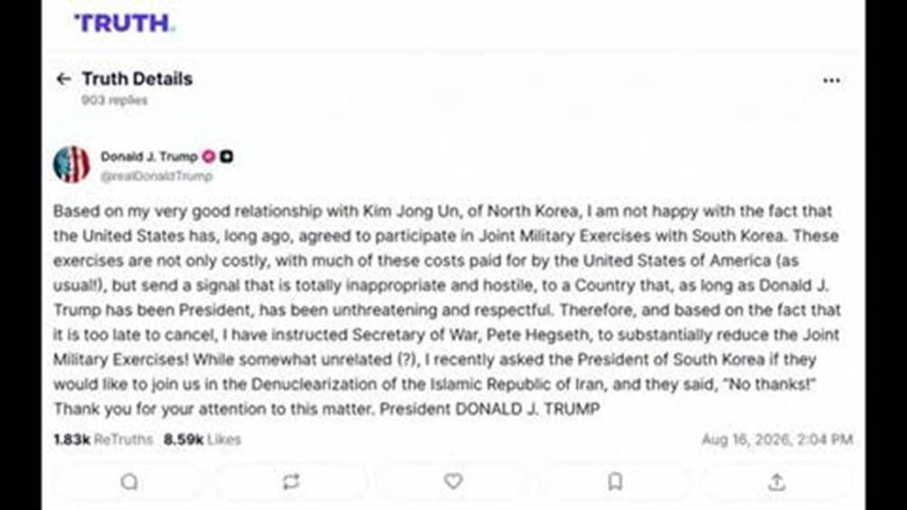 Trump to cut military drills with South Korea