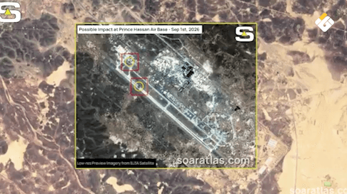Satellite images show damage to Prince Hassan Airbase in Jordan
