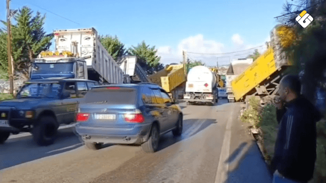 Truck Owners Protest Al-Tina Path Closure