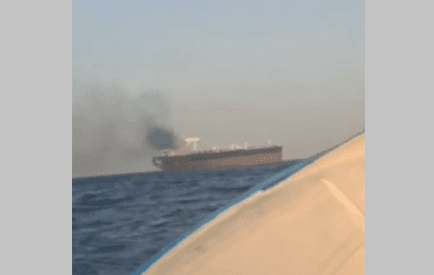 حريق على ناقلة نفط في شرق هرمز