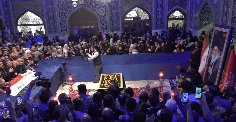 العتبة الرضوية تكرم المواكب العراقية