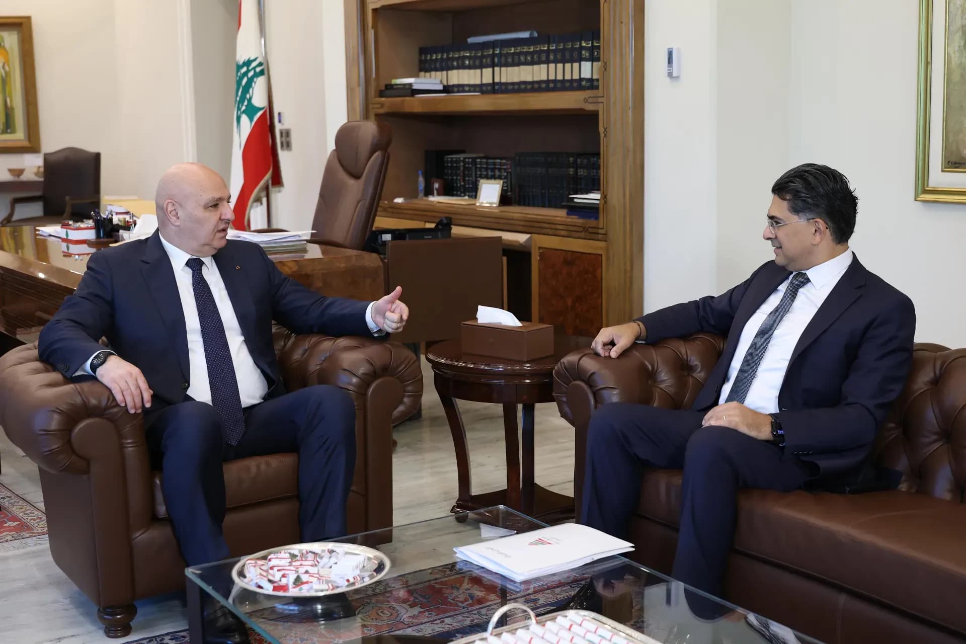Aoun promotes media law with Hamada