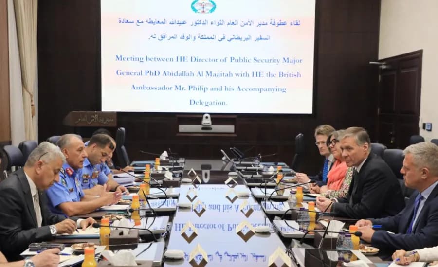 Al-Ma'aita Discusses Security Ties with UK Ambassador