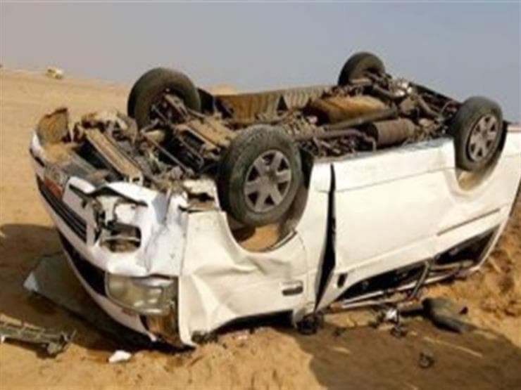 انفجار إطار يسبب انقلاب حلوان