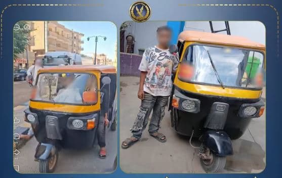 ضبط قائد توك توك بتوجيه مخالف في المنوفية