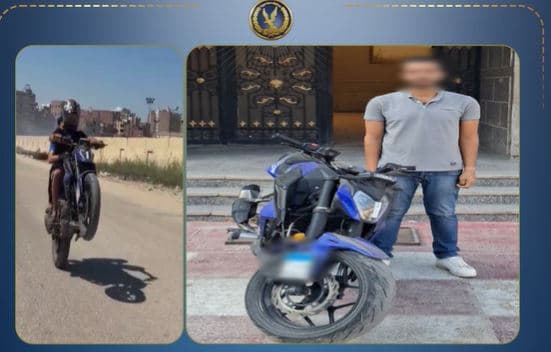 ضبط سائق دراجة نارية في الفيوم لتهوره