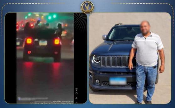 سائق يمنح أطفاله الجلوس عند النوافذ في القاهرة