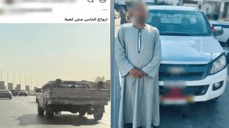 سائق يعرض ركابه للخطر على طريق سريع في القاهرة