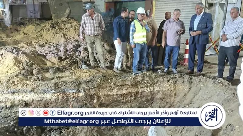 سكرتير الفيوم يتفقد أعمال خط المياه