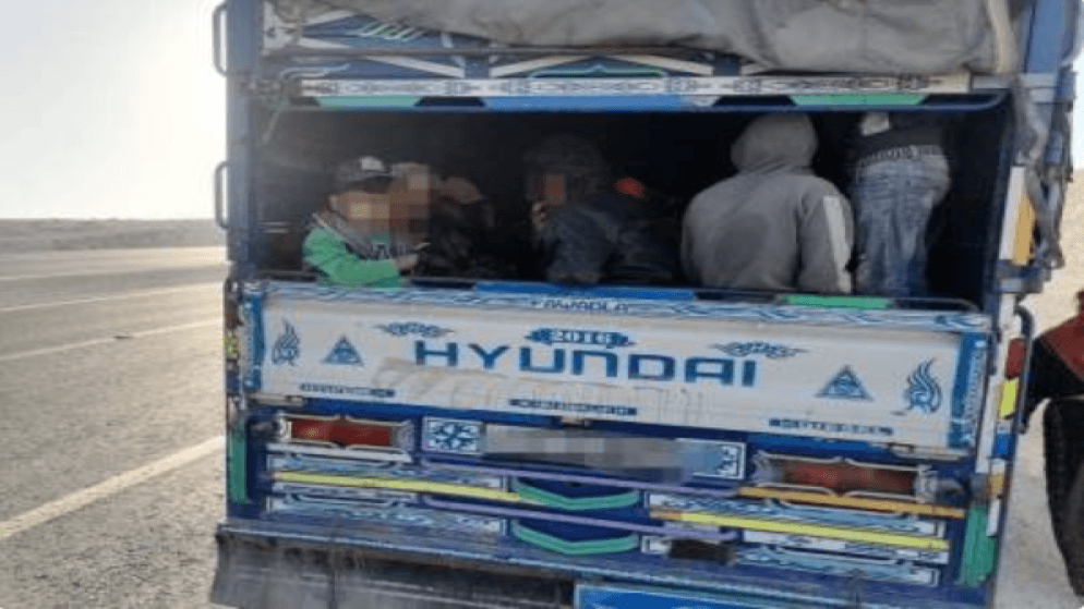 Vehicle with 14 passengers halted at airport road