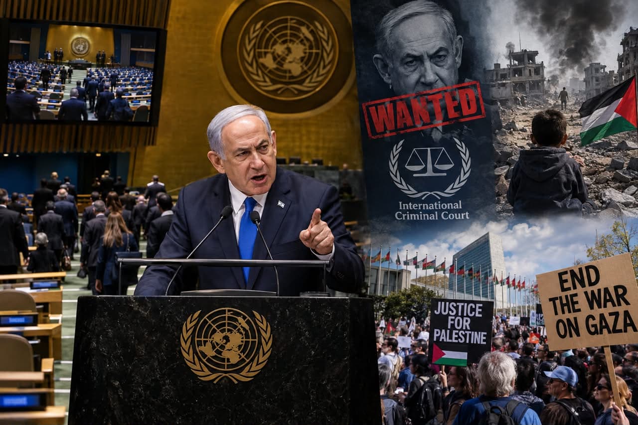 Netanyahu at UN amid calls for justice