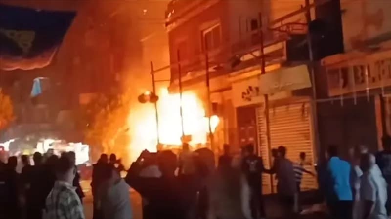 حريق محل حواوشي الجزار في حدائق القبة