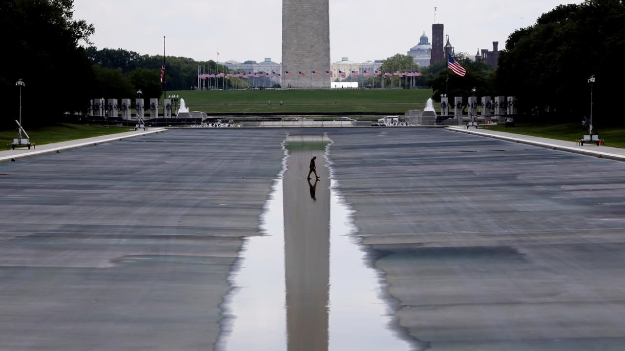 Trump claims Reflecting Pool vandalized