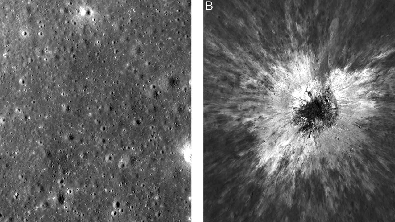 NASA spacecraft finds large new moon crater