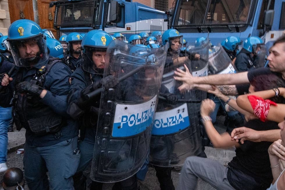 Over 60 officers hurt in Italy protests