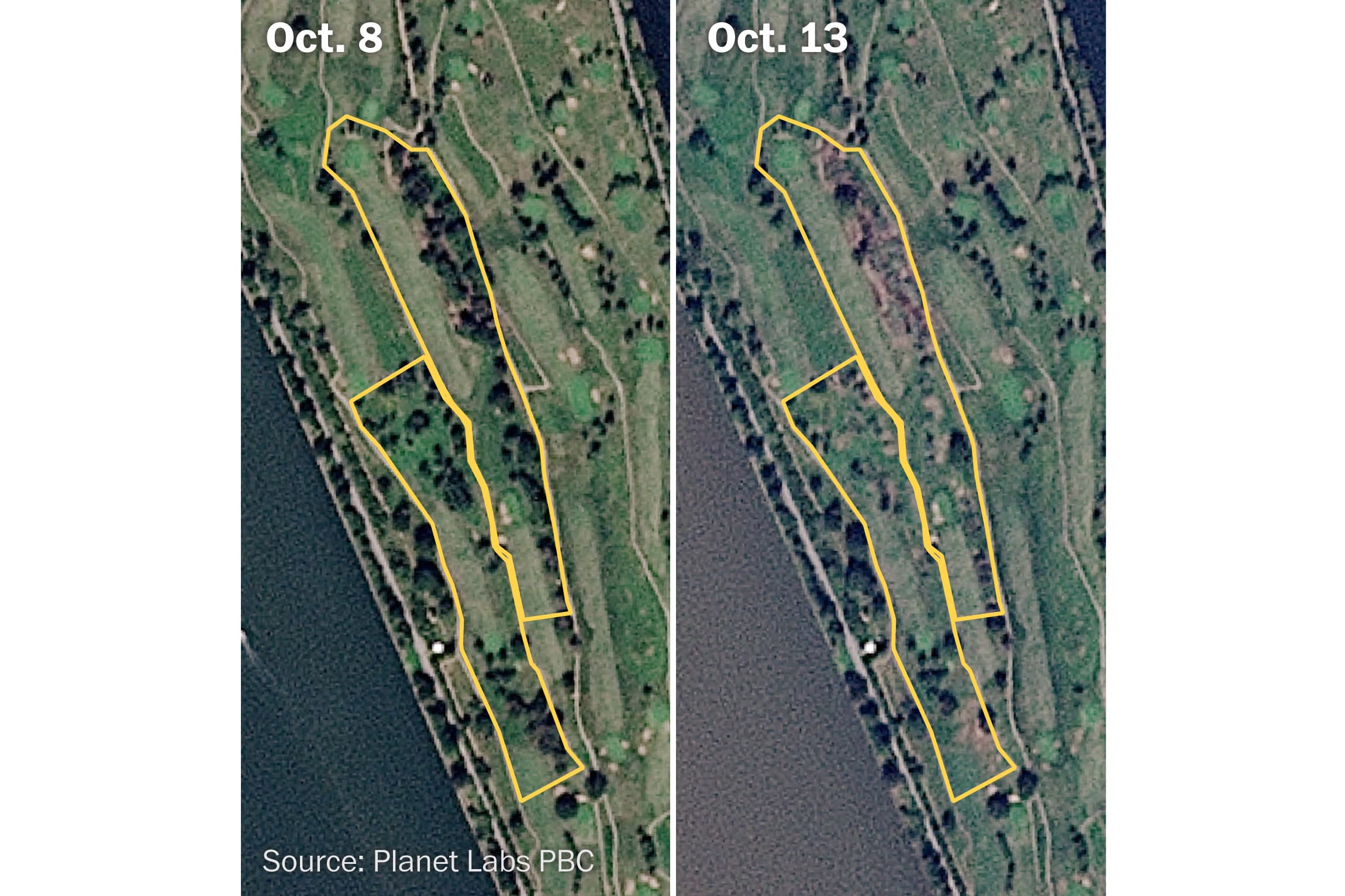 Satellite Images Show Tree Removal on D.C. Golf Course