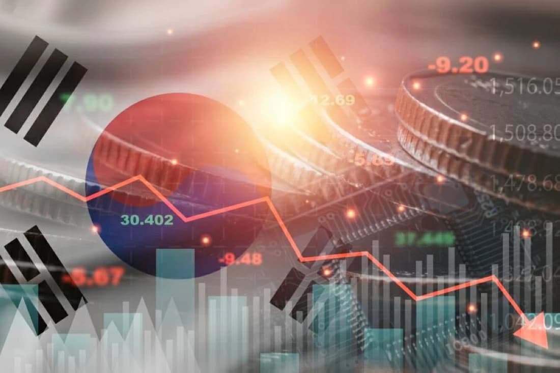 South Korean stock exchange experiences severe losses, with the index dropping 20%