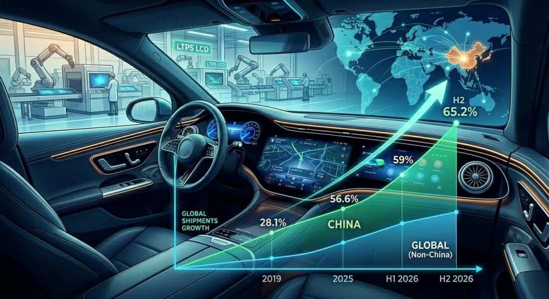 أومديا الصين تهيمن على 65% من شحنات شاشات السيارات