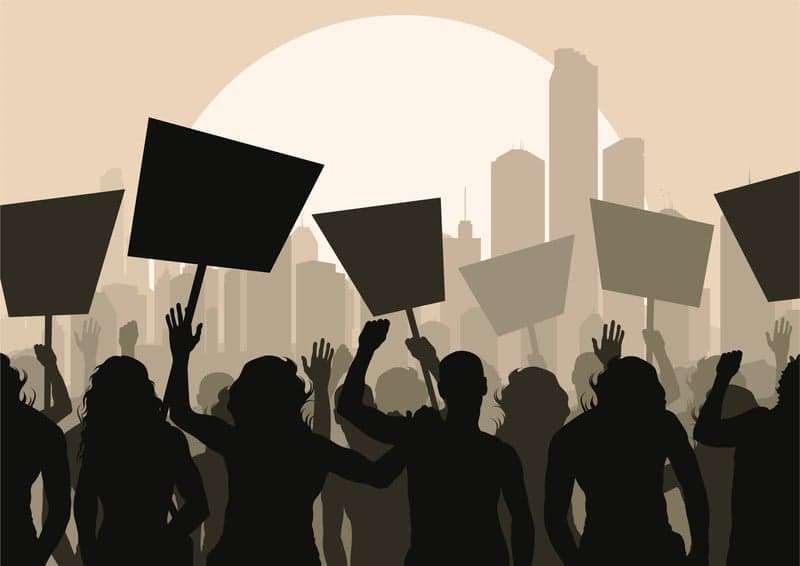 Protest at Education Ministry
