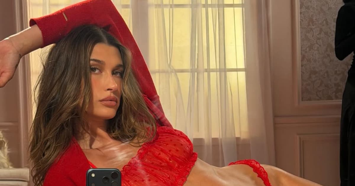 Hailey Bieber showcases bold black swimsuits