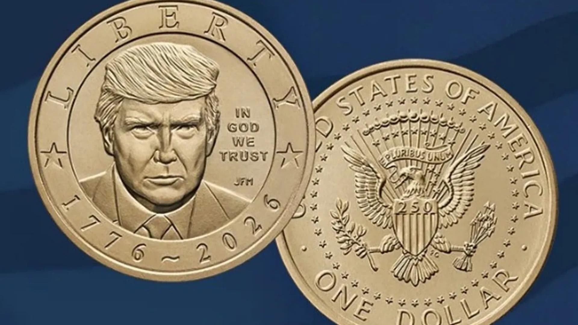 Trump's image on a coin