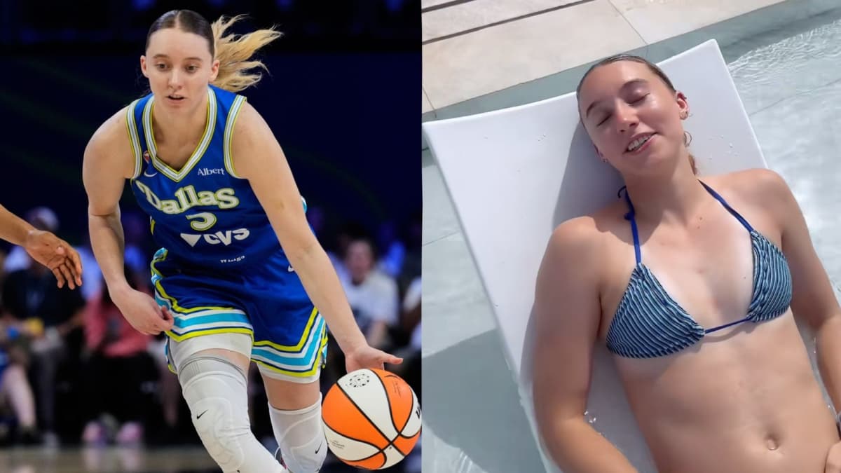 Paige Bueckers shifts to poolside leisure