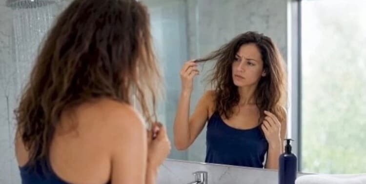 Signs of product buildup on hair
