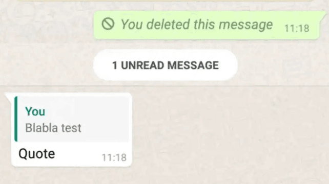 Potential message remnants before deletion