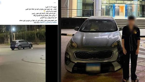 طالب يعرض سيارته في أكتوبر