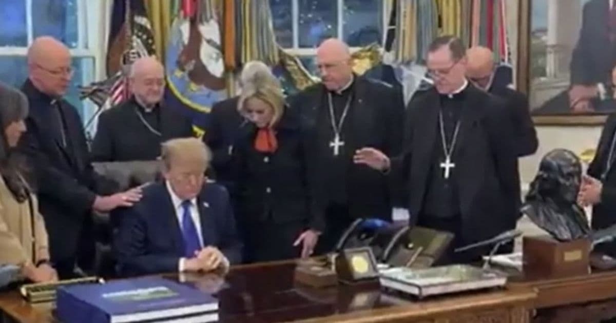 Catholic bishops distance from clergy who prayed with Trump