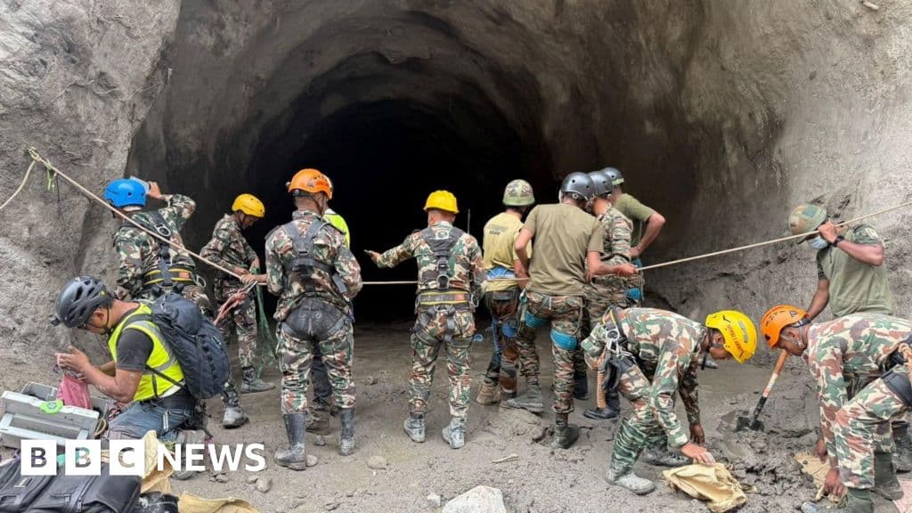 Nepal rescue team searches hillside for hydropower workers