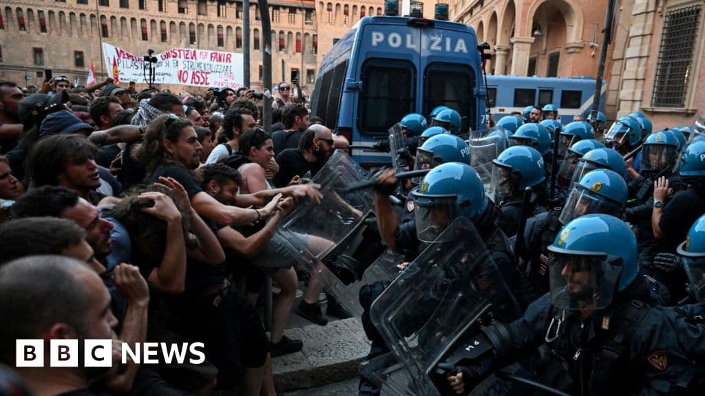 Italy protests: Dozens injured in Bologna after man’s death