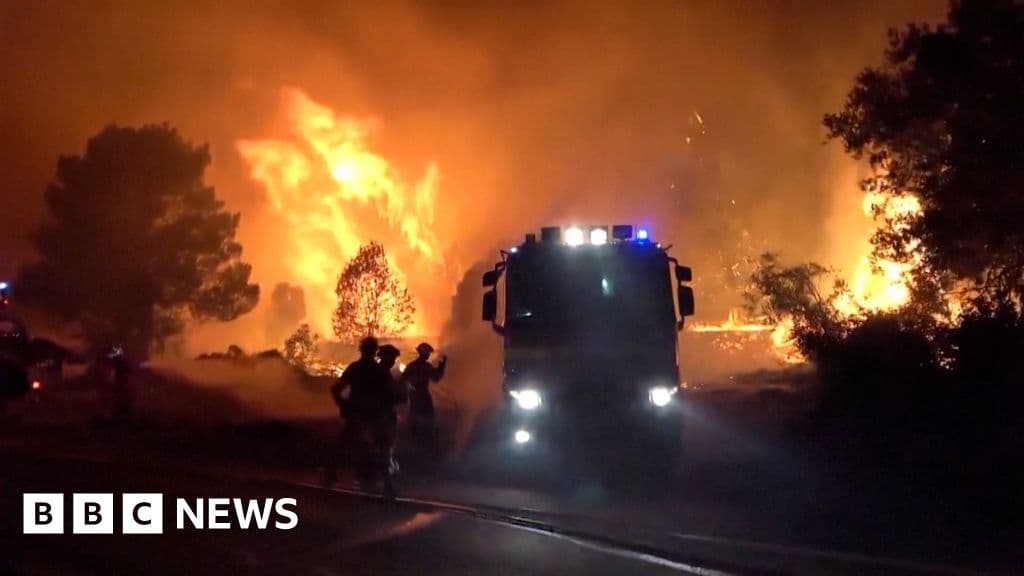 Military unit battles large blaze near Madrid