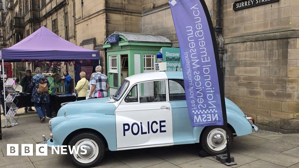 Sheffield police box with 1960s displays open