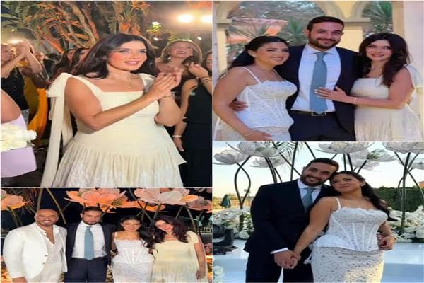 مجدي الهواري وغادة عادل يهنئون خطوبة ابنتهم