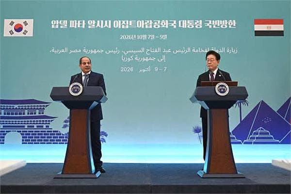 السيسي يناقش مع الرئيس الكوري أمن الشرق الأوسط