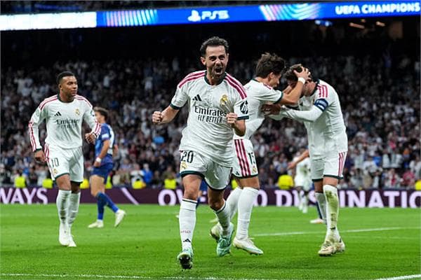 ريال مدريد يتفوق على لايبزج في الشوط الأول