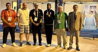 البعثة الأولمبية تطمئن على فريال أشرف