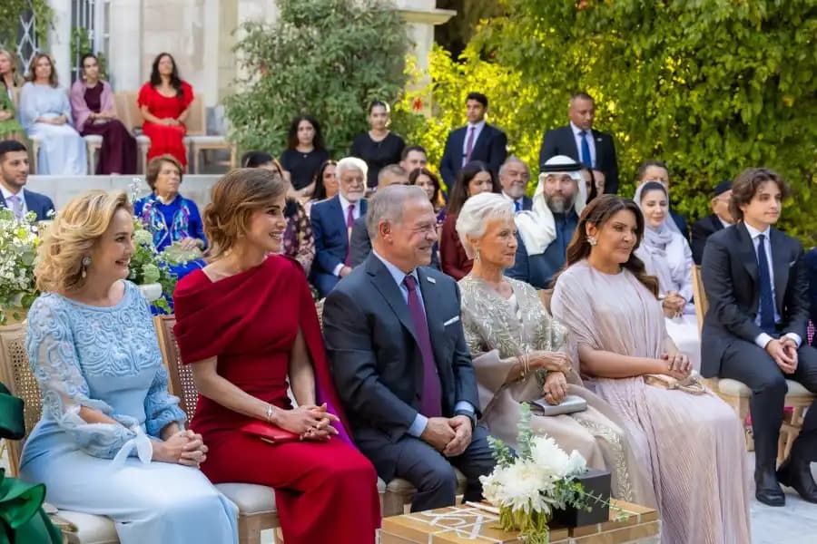 King and queen at Princess Sarah's wedding