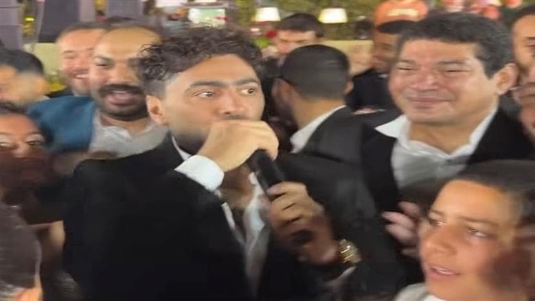 تامر حسني في حفل زفاف ابنة شيرين عادل