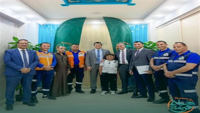 حياة كريمة تكرم الطفل محمد رجب وأبطال الإسعاف