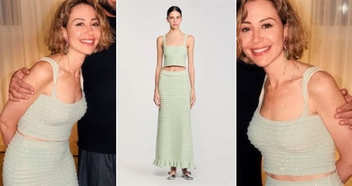 Menna Shalaby's birthday pastel green outfit valued at 38,000 EGP