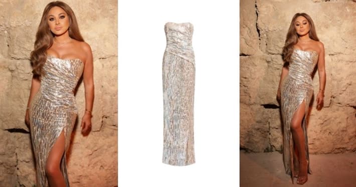 Elissa's gold-silver dress costs 363,000 pounds