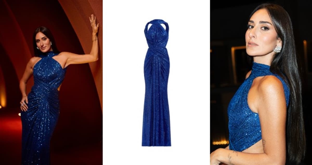 Amna Khalil Wears 552K Blue Dress at Gouna Festival