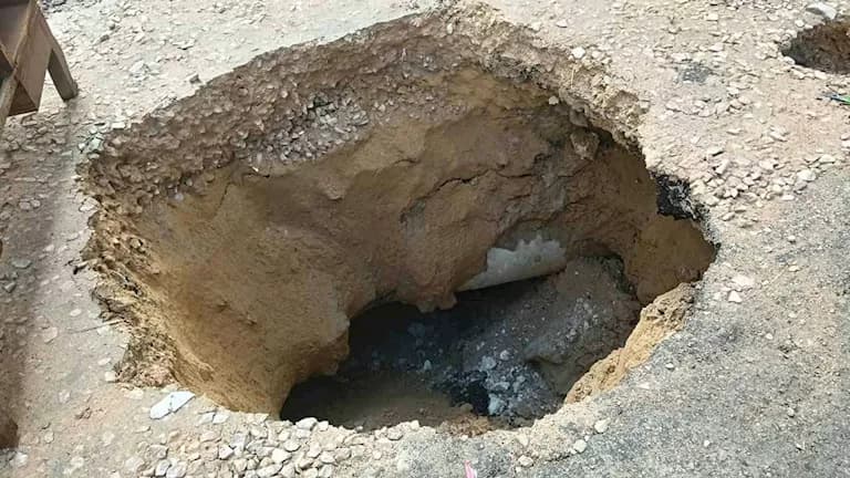 هبوط أرضي في سيدي بشر بالإسكندرية
